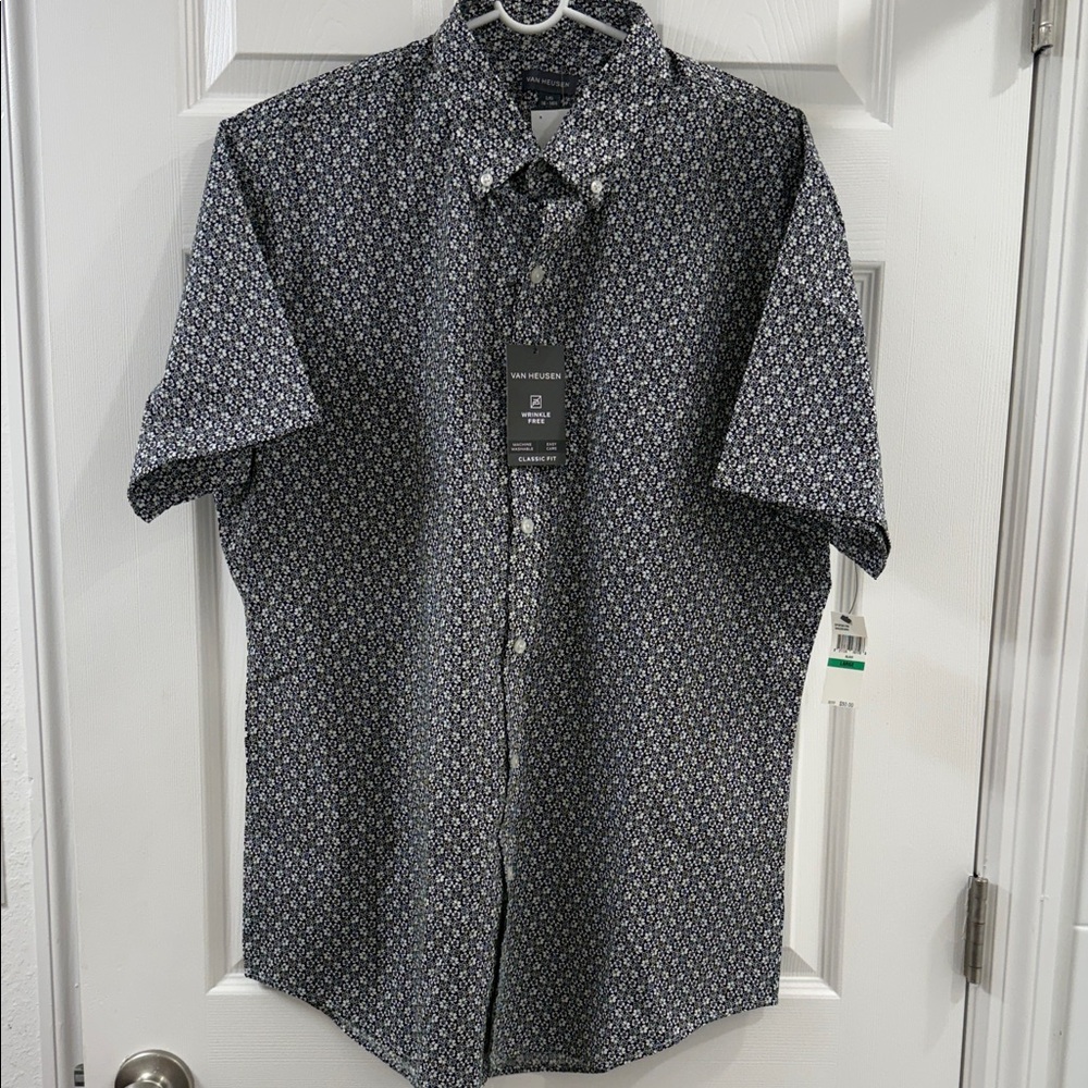 George Men's Black and White Patterned Casual Shirt